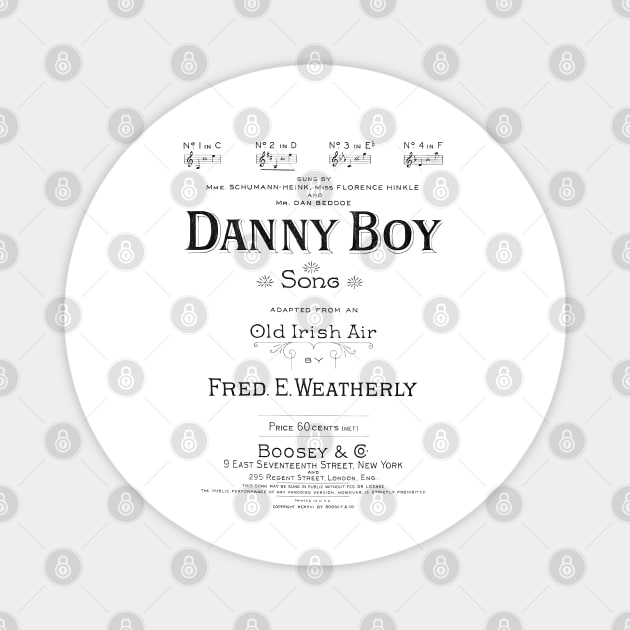 Danny Boy Sheet Music Magnet by feck!